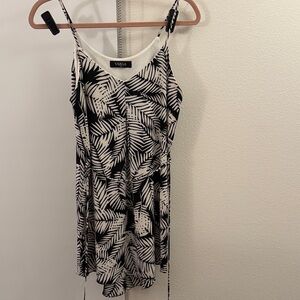 Varga Black and White Leaf Print Dress